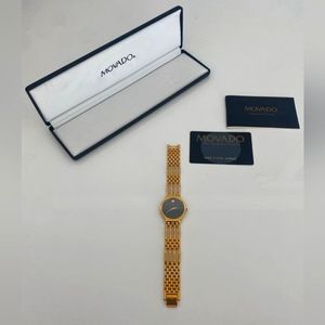 Movado Mens Goldplated Esperanza 38 mm watch  137030 